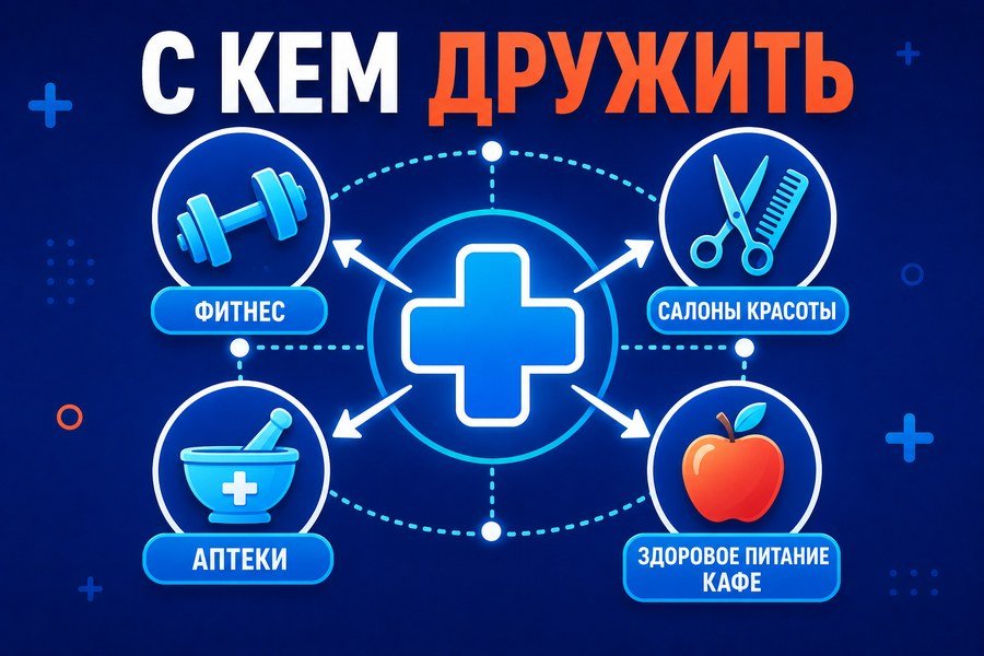 Как найти партнера и договориться: пошаговый план — Кросс-маркетинг для клиники: партнерства с фитнесом, салонами, аптек